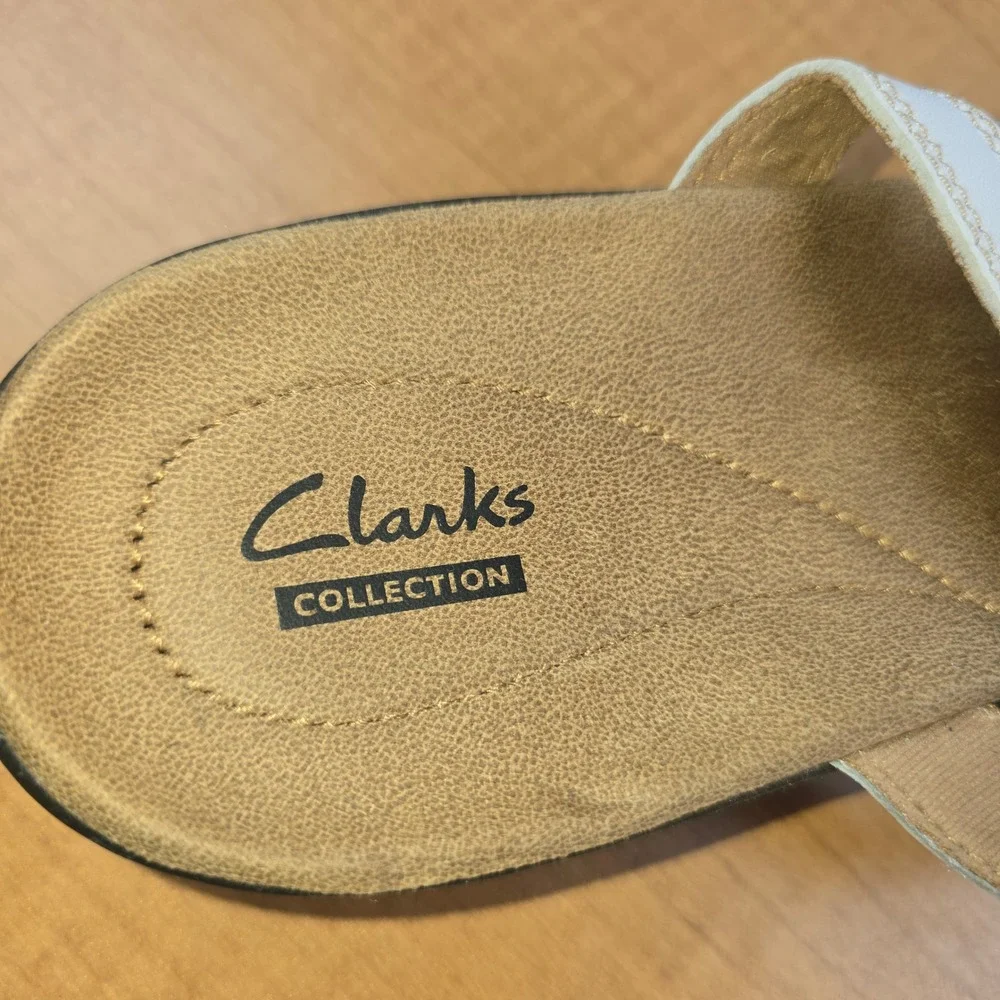 Collection by Clarks Women's Sandals Size 11 White Hook & Loop adjustment